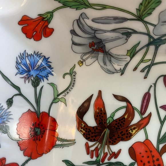 Vintage GUCCI Limoges Square Dish Ashtray Floral Rare - Picture 4 of 10